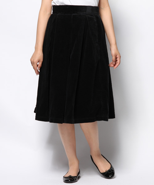 I am I （アイアムアイ）の「5Ｗ太コール       タックスカート（スカート・レディース・ホワイト/ブラック・FREE）」の2枚目の写真
