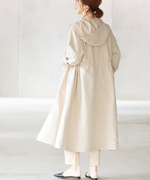 reca（レカ）の「フードトレンチコート（トレンチコート・レディース・カーキ/ベージュ系その他/ベージュ・L/M）」の2枚目の写真