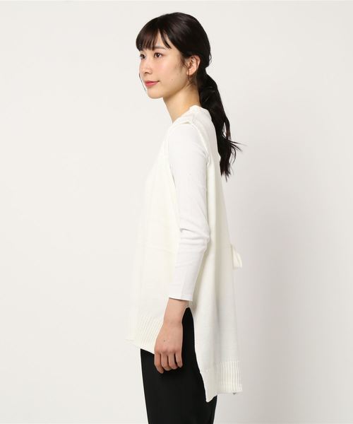 rps（アールピーエス）の「ＢＡＣＫスリットニットベスト（ベスト・レディース・ベージュ/アイボリー・M）」の4枚目の写真