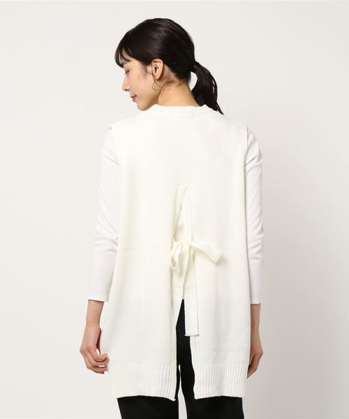 rps（アールピーエス）の「ＢＡＣＫスリットニットベスト（ベスト・レディース・ベージュ/アイボリー・M）」の3枚目の写真