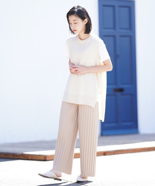 rps（アールピーエス）の「ＢＡＣＫスリットニットベスト（ベスト・レディース・ベージュ/アイボリー・M）」の7枚目の写真