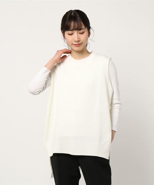 rps（アールピーエス）の「ＢＡＣＫスリットニットベスト（ベスト・レディース・ベージュ/アイボリー・M）」の11枚目の写真