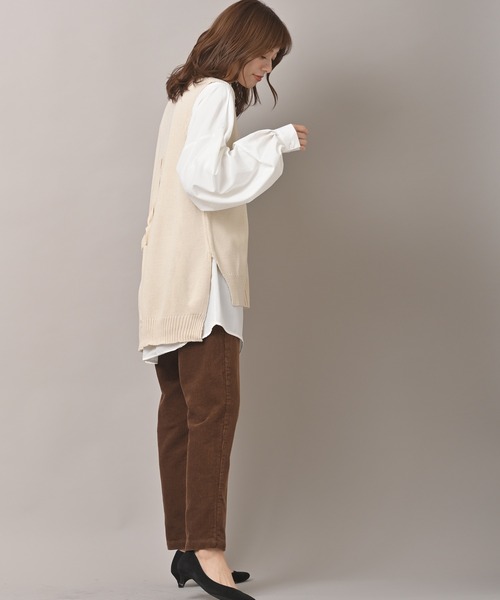 rps（アールピーエス）の「ＢＡＣＫスリットニットベスト（ベスト・レディース・ベージュ/アイボリー・M）」の13枚目の写真