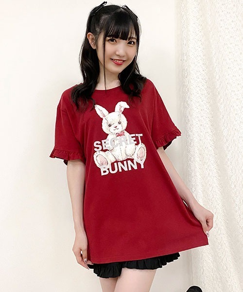 Secret トップス Tシャツ カットソーうさぎプリントビッグtシャツ Tシャツ カットソー Secret Honey シークレットハニー のファッション