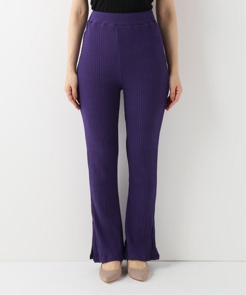 B.C STOCK（ベーセーストック）の「ランダムリブスリットパンツ（その他パンツ・レディース・ホワイト/ブラック/パープル・FREE）」の7枚目の写真