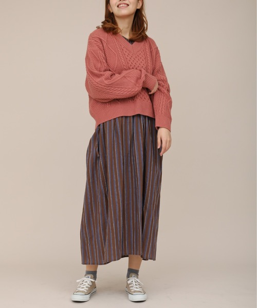 sakishimatokyo(サキシマトーキョー)の「【ZOZO限定】サキシマamp「ストライプサイドリボンワンピース/ボリューム袖」(シャツワンピース・レディース・ブラック/イエロー/ブラウン・FREE)」の16枚目の写真