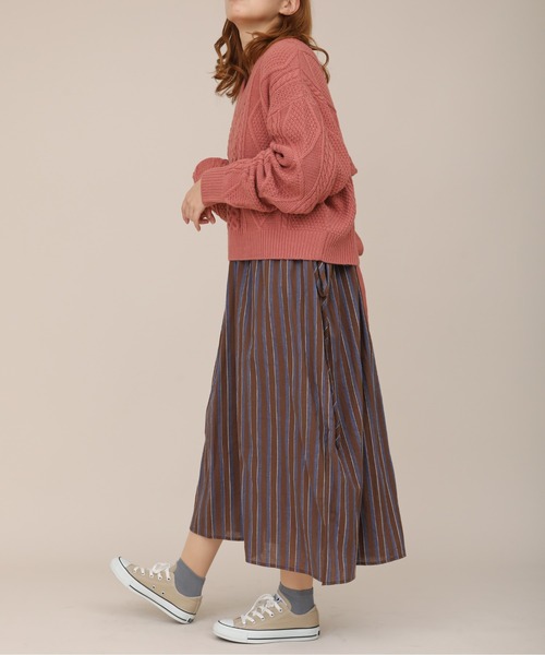 sakishimatokyo(サキシマトーキョー)の「【ZOZO限定】サキシマamp「ストライプサイドリボンワンピース/ボリューム袖」(シャツワンピース・レディース・ブラック/イエロー/ブラウン・FREE)」の17枚目の写真