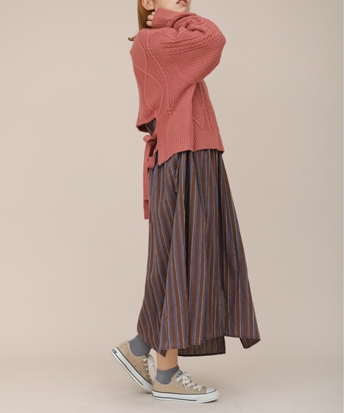 sakishimatokyo(サキシマトーキョー)の「【ZOZO限定】サキシマamp「ストライプサイドリボンワンピース/ボリューム袖」(シャツワンピース・レディース・ブラック/イエロー/ブラウン・FREE)」の19枚目の写真