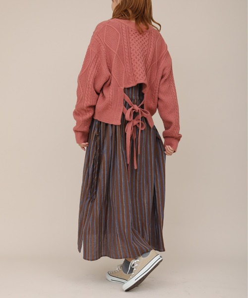 sakishimatokyo(サキシマトーキョー)の「【ZOZO限定】サキシマamp「ストライプサイドリボンワンピース/ボリューム袖」(シャツワンピース・レディース・ブラック/イエロー/ブラウン・FREE)」の20枚目の写真