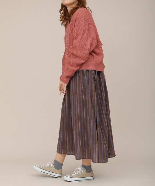 sakishimatokyo(サキシマトーキョー)の「【ZOZO限定】サキシマamp「ストライプサイドリボンワンピース/ボリューム袖」(シャツワンピース・レディース・ブラック/イエロー/ブラウン・FREE)」の21枚目の写真