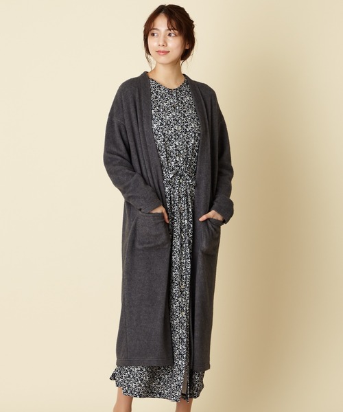 ルームウエア ワンマイルウエア ルームワンピース Aimer エメ のファッション ルームウェア 小花柄リラックスワンピース カーディガンセット Ec限定