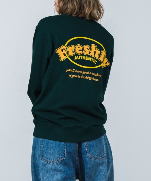 WEGO（ウィゴー）の「WEGO/Freshlyサークルロゴプリントプルオーバー（スウェット・レディース・ホワイト/ダークグリーン/ブルー/スミクロ・SMALL/MEDIUM/LARGE）」の3枚目の写真