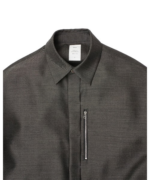 Name.（ネーム）の「【Name.】オフスケールウールフライフロントシャツ/NMSH-20AW-003（シャツ/ブラウス・メンズ・ブラック/ダークグレー・1/2/0）」の4枚目の写真