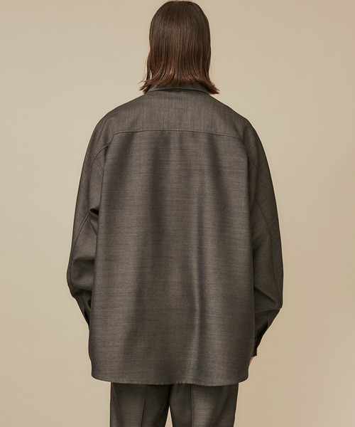 Name.（ネーム）の「【Name.】オフスケールウールフライフロントシャツ/NMSH-20AW-003（シャツ/ブラウス・メンズ・ブラック/ダークグレー・1/2/0）」の16枚目の写真