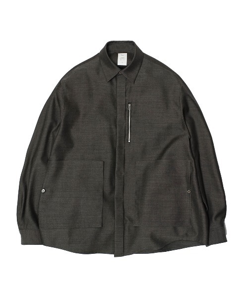 Name.（ネーム）の「【Name.】オフスケールウールフライフロントシャツ/NMSH-20AW-003（シャツ/ブラウス・メンズ・ブラック/ダークグレー・1/2/0）」の12枚目の写真