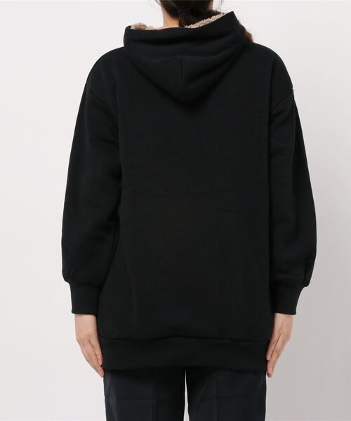 OUTDOOR PRODUCTS APPAREL(アウトドアプロダクツアパレル)の「身頃ボアチュニック丈 パーカー ワイドシルエット/ビッグシルエット(パーカー・レディース・ブラック/アイボリー/杢グレー/ワイン・MEDIUM/LARGE)」の6枚目の写真