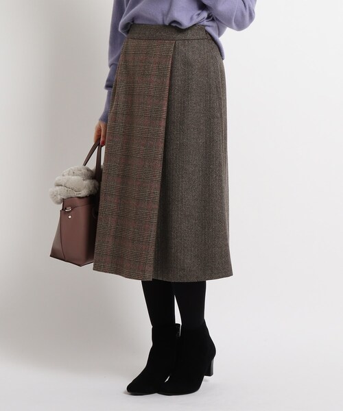 セール ラップ風グレンチェックスカート スカート Reflect リフレクト のファッション通販 Zozotown