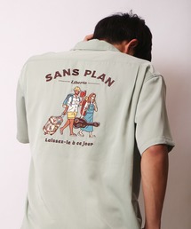 POWER TO THE PEOPLE 刺繍開襟とろみシャツ