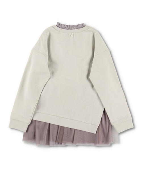 BRANSHES（ブランシェス）の「裾チュールトレーナー（スウェット・キッズ・ライトベージュ/ピンク・100cm/110cm/120cm/90cm/150cm/140cm/130cm）」の7枚目の写真