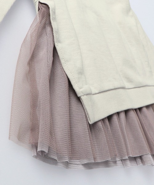 BRANSHES（ブランシェス）の「裾チュールトレーナー（スウェット・キッズ・ライトベージュ/ピンク・100cm/110cm/120cm/90cm/150cm/140cm/130cm）」の10枚目の写真