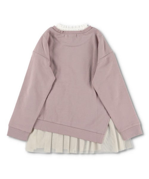 BRANSHES（ブランシェス）の「裾チュールトレーナー（スウェット・キッズ・ライトベージュ/ピンク・100cm/110cm/120cm/90cm/150cm/140cm/130cm）」の3枚目の写真