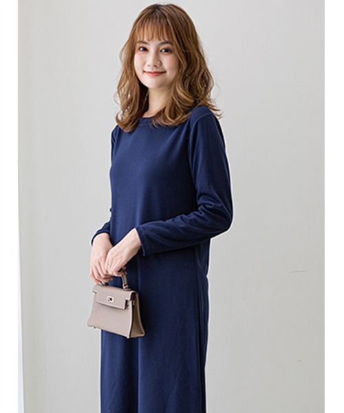 DAYRA(デイラ)の「薄手 ロング丈ワンピース 長袖 無地(ワンピース・レディース・ブラック/グリーン/ネイビー/モカ/ブラウン・XL/M)」の20枚目の写真