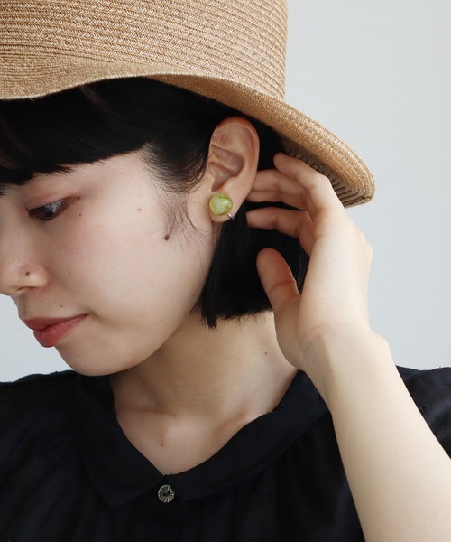 bulle de savon,樹脂/貝のつぶつぶ マーブルイヤリング WEAR