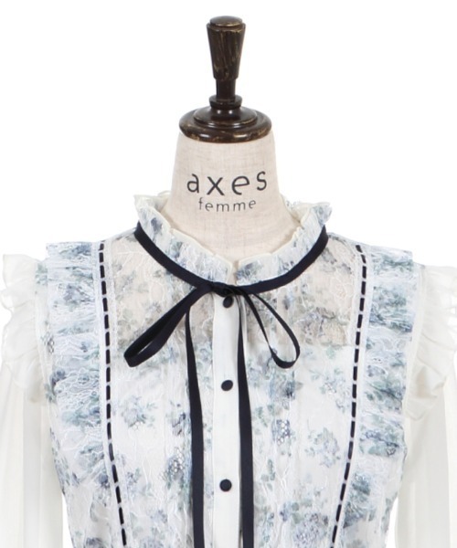 axes femme(アクシーズファム)の「フラワープリントレースOP(ワンピース・レディース・ピンク/ラベンダー/キナリ・MEDIUM)」の16枚目の写真