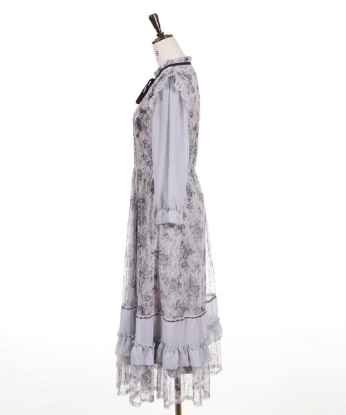 axes femme(アクシーズファム)の「フラワープリントレースOP(ワンピース・レディース・ピンク/ラベンダー/キナリ・MEDIUM)」の17枚目の写真