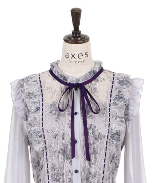 【未使用品♪再々値下げ！】axes femme フラワープリントワンピース F 未使用品♪再々値下げ！】axes femme フラワープリント