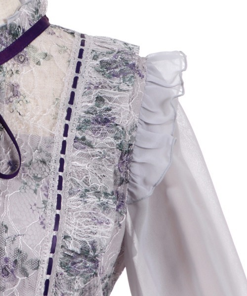 axes femme(アクシーズファム)の「フラワープリントレースOP(ワンピース・レディース・ピンク/ラベンダー/キナリ・MEDIUM)」の6枚目の写真