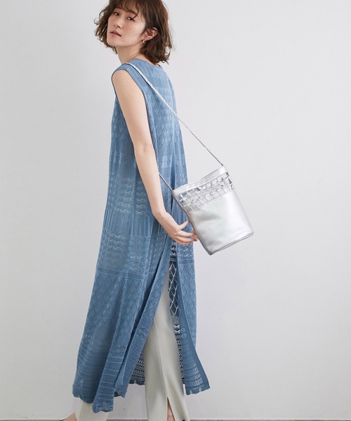 Picnic ロペピクニック のファッション Rope セール ワンピース リンクコーデ 透かし柄ロングワンピース ワンピース Rope