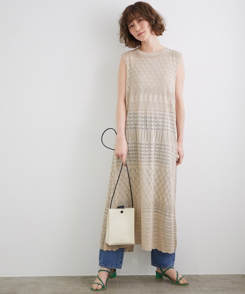 Picnic ロペピクニック のファッション Rope セール ワンピース リンクコーデ 透かし柄ロングワンピース ワンピース Rope