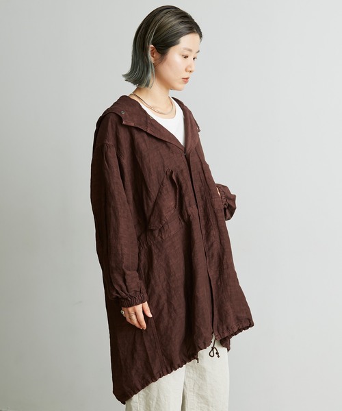 note et silence (ノートエシロンス)の「._*◇Li/cu製品染 スノーパーカー(その他アウター・レディース・ダークブラウン/ホワイト/ダークオレンジ・FREE)」の13枚目の写真