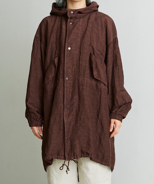 note et silence (ノートエシロンス)の「._*◇Li/cu製品染 スノーパーカー(その他アウター・レディース・ダークブラウン/ホワイト/ダークオレンジ・FREE)」の21枚目の写真