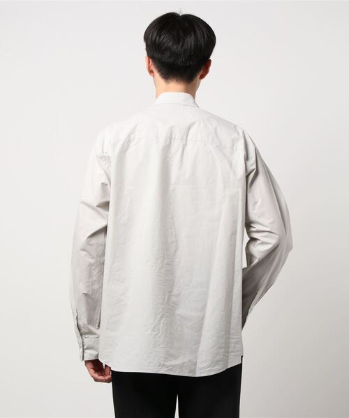 Morris & Sons（モリスアンドサンズ）の「【MORRIS & SONS】長袖レギュラーカラーシャツ PSW MEN（シャツ/ブラウス・メンズ・ライトグレー/カーキ・1/2/3）」の3枚目の写真