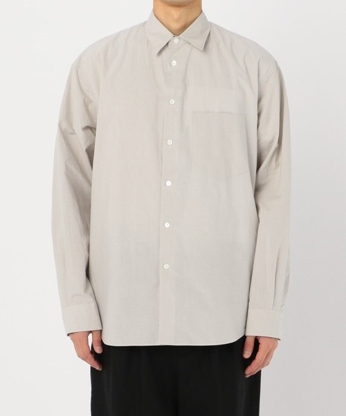 Morris & Sons（モリスアンドサンズ）の「【MORRIS & SONS】長袖レギュラーカラーシャツ PSW MEN（シャツ/ブラウス・メンズ・ライトグレー/カーキ・1/2/3）」の6枚目の写真