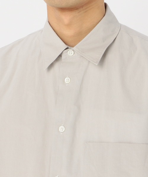 Morris & Sons（モリスアンドサンズ）の「【MORRIS & SONS】長袖レギュラーカラーシャツ PSW MEN（シャツ/ブラウス・メンズ・ライトグレー/カーキ・1/2/3）」の9枚目の写真