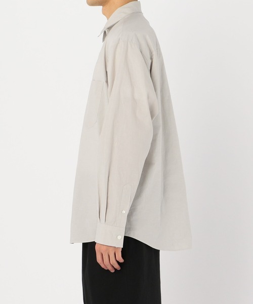 Morris & Sons（モリスアンドサンズ）の「【MORRIS & SONS】長袖レギュラーカラーシャツ PSW MEN（シャツ/ブラウス・メンズ・ライトグレー/カーキ・1/2/3）」の7枚目の写真