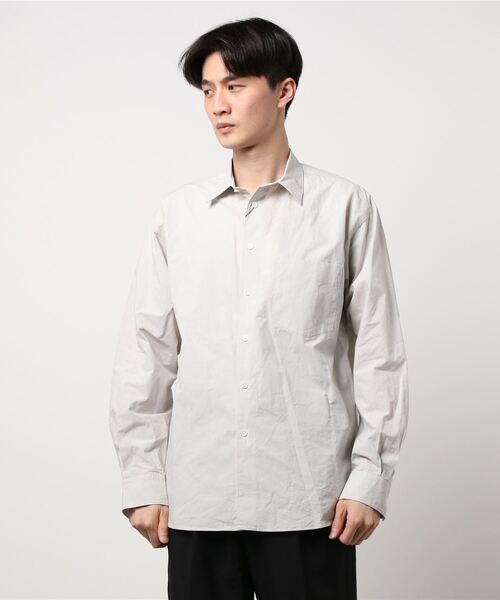 Morris & Sons（モリスアンドサンズ）の「【MORRIS & SONS】長袖レギュラーカラーシャツ PSW MEN（シャツ/ブラウス・メンズ・ライトグレー/カーキ・1/2/3）」の16枚目の写真