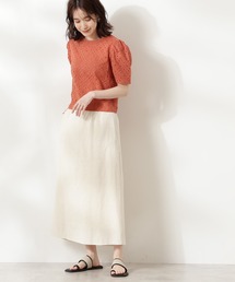 N.（N. Natural Beauty Basic） | 【S Size Line】バックレースアップ麻混スカート(スカート)