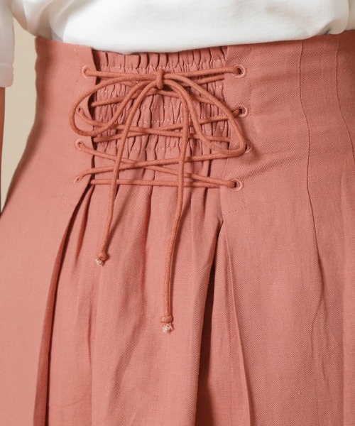 N.（N. Natural Beauty Basic）（エヌエヌナチュラルビューティーベーシック）の「【S Size Line】バックレースアップ麻混スカート（スカート・レディース・ホワイト/カーキ/ピンク・SMALL/MEDIUM）」の16枚目の写真