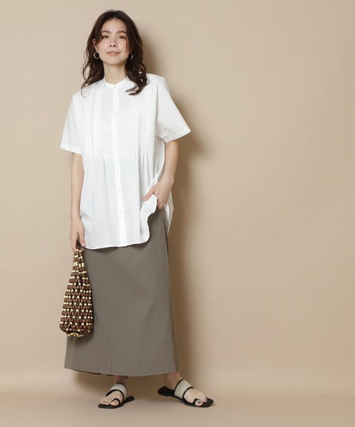 N.（N. Natural Beauty Basic）（エヌエヌナチュラルビューティーベーシック）の「【S Size Line】バックレースアップ麻混スカート（スカート・レディース・ホワイト/カーキ/ピンク・SMALL/MEDIUM）」の9枚目の写真