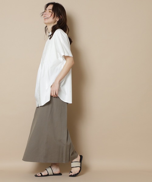 N.（N. Natural Beauty Basic）（エヌエヌナチュラルビューティーベーシック）の「【S Size Line】バックレースアップ麻混スカート（スカート・レディース・ホワイト/カーキ/ピンク・SMALL/MEDIUM）」の10枚目の写真