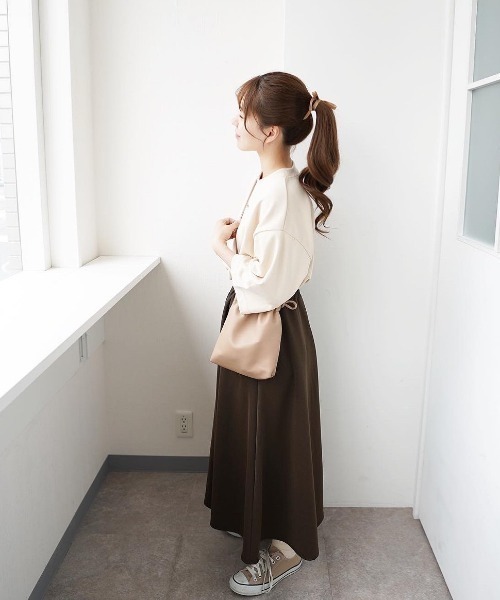 moi tytto（モイテュット）の「ハリ感高見えスカート（スカート・レディース・ブラック/ブラウン・FREE）」の3枚目の写真