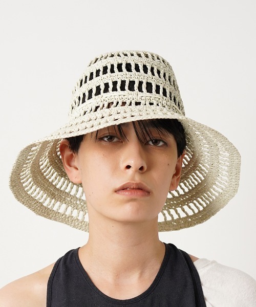 La Maison de Lyllis（メゾンドリリス）の「【La Maison de Lyllis】TULIP HAT /手編みハット ブリムワイヤー入り 2211037（ハット・レディース・オフホワイト/カーキ/キャメル/ワイン・FREE）」の21枚目の写真