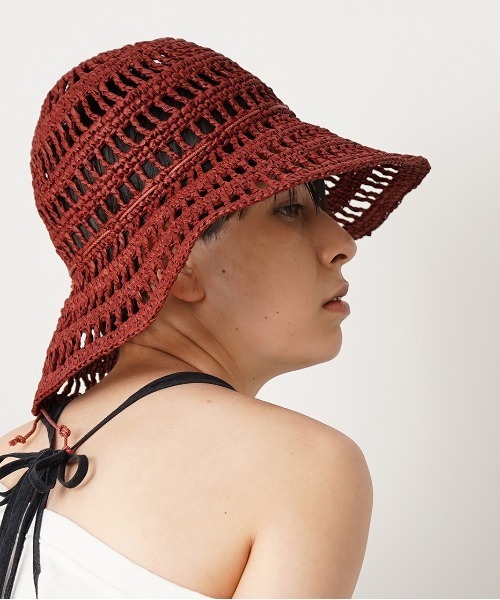 La Maison de Lyllis（メゾンドリリス）の「【La Maison de Lyllis】TULIP HAT /手編みハット ブリムワイヤー入り 2211037（ハット・レディース・オフホワイト/カーキ/キャメル/ワイン・FREE）」の19枚目の写真