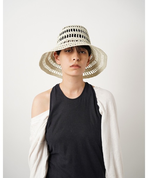 La Maison de Lyllis（メゾンドリリス）の「【La Maison de Lyllis】TULIP HAT /手編みハット ブリムワイヤー入り 2211037（ハット・レディース・オフホワイト/カーキ/キャメル/ワイン・FREE）」の15枚目の写真