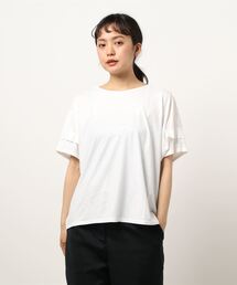 m.f.editorial | エムエフエディトリアルレディース/m.f.editorial：Women ストレッチシフォン 半袖ドルマンプルオーバーTシャツ(Tシャツ/カットソー)