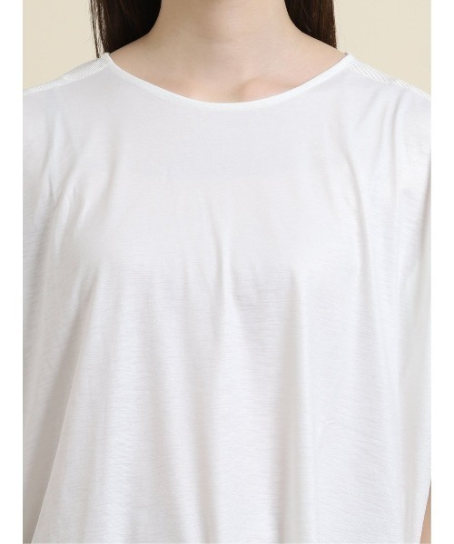 m.f.editorial（エムエフエディトリアル）の「エムエフエディトリアルレディース/m.f.editorial：Women ストレッチシフォン 半袖ドルマンプルオーバーTシャツ（Tシャツ/カットソー・レディース・ライトグレー/ホワイト/ライトグリーン・FREE）」の10枚目の写真